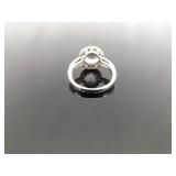 .925 Sterling Silver Diamond Accented Zirconia Ring Size 6.25