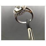 .925 Sterling Silver Diamond Accented Zirconia Ring Size 6.25