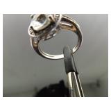 .925 Sterling Silver Diamond Accented Zirconia Ring Size 6.25