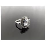 .925 Sterling Silver Zirconia Ring Size 6
