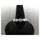 .925 Sterling Silver Zirconia Band Ring Size 6