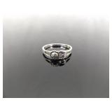 .925 Sterling Silver Sun and Moon Ring Size 9