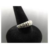 .925 Sterling Silver Styled Band Ring Size 6.75