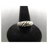.925 Sterling Silver Styled Band Ring Size 6.75