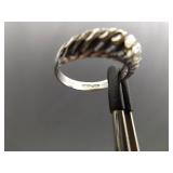 .925 Sterling Silver Styled Band Ring Size 6.75