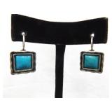 .925 Sterling Silver SILPADA Turquiose Hook Latch Earrings