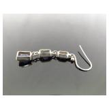 .925 Sterling Silver Tanzanite Dangle Hook Earrings