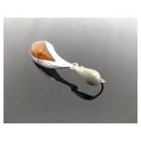 .925 Sterling Silver Dichroic Amber Dangle Hook Earrings