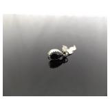 .925 Sterling Silver Native Black Onyx Cabochon Dangle Feather Post Earrings