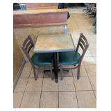 COMMERCIAL DINING TABLE WITH CHAIRS (GREEN)