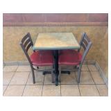 COMMERCIAL DINING TABLE WITH CHAIRS (RED)