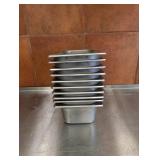 (9) COMMERCIAL STAINLESS STEEL PANS (1/6)