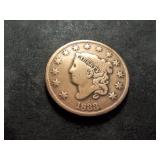 1833 Large Cent Coronet Head