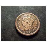 1847 Large Cent Braided Hair