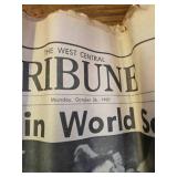 1987 MN Twins World Series banner and newspaper
