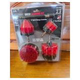 Red 4 pc 1/4 hex head brush set