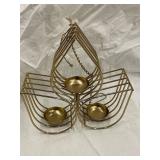 Way to Celebrate Diwali Metal Lotus Tealight Holder - Gold-Tone Wire Hanging Candle Display