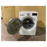 LG 4.5 Cu. Ft. Stackable SMART Front Load Washer in White with Steam and TurboWash360 Technology. USED.