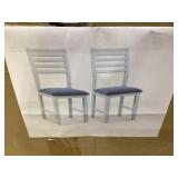 Set of 2 White Wooden Dining Chairs