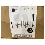 Giantex Bar Stool Counter Height 24.5" Modern Fabric Bar Chairs Set of 2