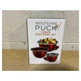 Wolfgang Puck 3-piece Stainless Steel Prep Bowls with Storage Lids