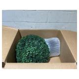 HOMCOM 20.5" Artificial Boxwood Topiary Tree Potted Indoor Fake Plant for Home Office & Living Room Decor