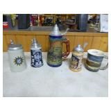 4 Beer Steins and Terry Redlin Coffee Mug