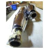 Motorcycle Exhaust Pipes and Helmet