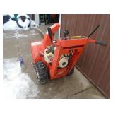 Simplicity Snow Away 8. Approx 8 hp?. Has electric start. Used condition. Tested & works. As shown.