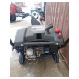 Yard Machine 21 snow thrower. Fires on ether but needs carb work. As shown.