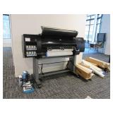 HP DESIGN JET LARGE FORMAT PRINTER WITH PAPER AND INK