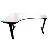 Power Sit Stand Desk with Memory Settings measures 70" wide / 46" deep / Adjusts between 24.5" to 50" tall / Right Return