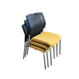 3 Keihauer Stackable Chairs-Yellow
