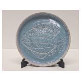 Large Signed Art Pottery Platter w/Fish Design by Charles E. Flatt
