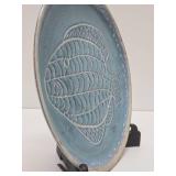 Large Signed Art Pottery Platter w/Fish Design by Charles E. Flatt