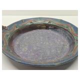Large Vintage Art Pottery Glazed Stoneware 2-Handled Platter