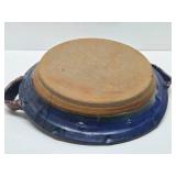 Large Vintage Art Pottery Glazed Stoneware 2-Handled Platter