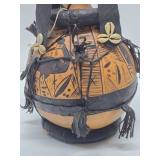 Large Vintage African Gourd Pot w/Cowry Shells