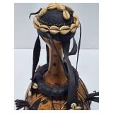 Large Vintage African Gourd Pot w/Cowry Shells