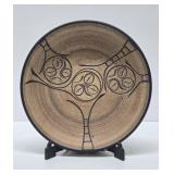 Large Signed Modernist Design Art Pottery Platter