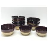 Large Lot of Vintage Stoneware Mixing Bowls