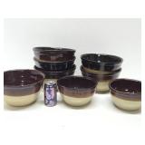 Large Lot of Vintage Stoneware Mixing Bowls