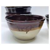 Large Lot of Vintage Stoneware Mixing Bowls