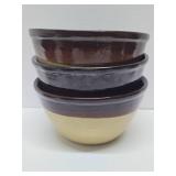 Large Lot of Vintage Stoneware Mixing Bowls