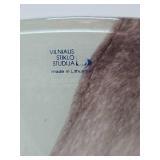 2 LARGE Swirled Art Glass Vases including Vilniaus Stiklo - Lithuania