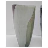 2 LARGE Swirled Art Glass Vases including Vilniaus Stiklo - Lithuania