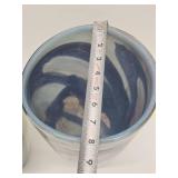 2 LARGE Swirled Art Glass Vases including Vilniaus Stiklo - Lithuania