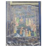 Lot of Vintage Original Indian/Persian Paintings on Silk & other Cloth #1