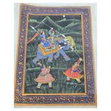 Lot of Vintage Original Indian/Persian Paintings on Silk & other Cloth #1