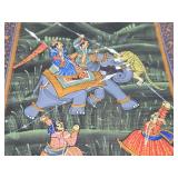 Lot of Vintage Original Indian/Persian Paintings on Silk & other Cloth #1